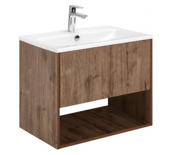 Тумба AQUATON Форм 75 дуб веллингтон/Раковина Элина 75/Фасад дуб веллингтон 1A2884V4A4DW0