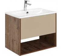 Тумба AQUATON Форм 75 дуб веллингтон/Раковина Элина 75/Фасад капучино 1A2884V2A4DW0