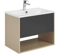 Тумба AQUATON Форм 75 капучино/Раковина Элина 75/Фасад антрацит 1A2884V3A44A0