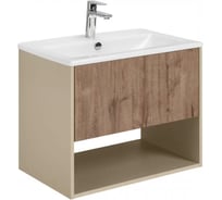 Тумба AQUATON Форм 75 капучино/Раковина Элина 75/Фасад дуб веллингтон 1A2884V4A44A0