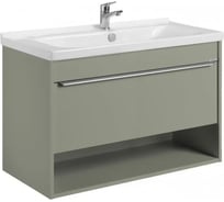 Тумба AQUATON Хоуп 100 с раковиной Миранда 100, 1 ящик, цвет Хаки 1A2874V0HP9D0