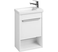 Тумба AQUATON Хоуп 40 с раковиной Миранда 40, створки, цвет Белый матовый 1A2871V0HP2B0