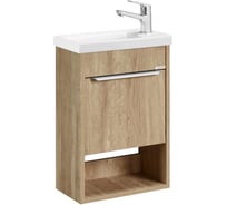 Тумба AQUATON Хоуп 40 с раковиной Миранда 40, створки, цвет Орех 1A2871V0HP6C0