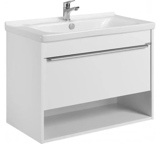 Тумба AQUATON Хоуп 80 с раковиной Миранда 80, 1 ящик, цвет Белый матовый 1A2873V0HP2B0