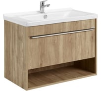 Тумба AQUATON Хоуп 80 с раковиной Миранда 80, 1 ящик, цвет Орех 1A2873V1HP6C0