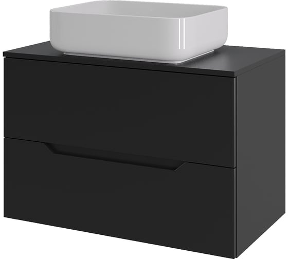 Тумба с раковиной Orange Line подвесная 70 см, черный/белыйый Li-70TubMDF+B05-500W