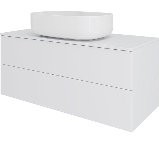 Тумба с раковиной Orange Otto подвесная 100 см, белыйый глянец Ot-100TuMDF+B07-540W
