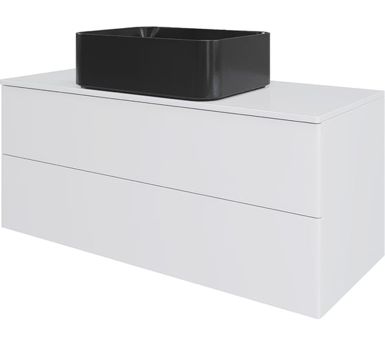 Тумба с раковиной Orange Otto подвесная 100 см, белыйый глянец Ot-100TuMDF+B02-460MB