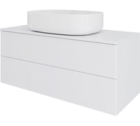 Тумба с раковиной подвесная ORANGE Отто 100 см, белый глянец Ot-100TuMDF+B04-600W