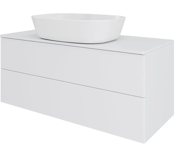 Тумба с раковиной Orange Otto подвесная 100 см, белый глянец Ot-100TuMDF+B08-500W