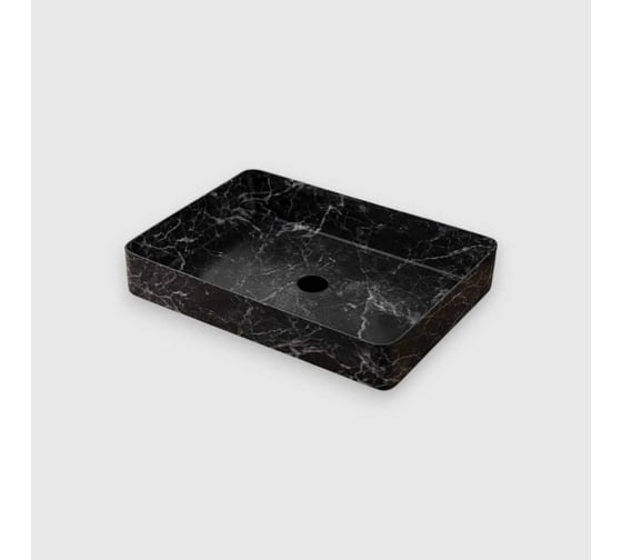Раковина накладная Nofer прямоугольная 470x360x110 мм QTRO47 мрамор черный 23584