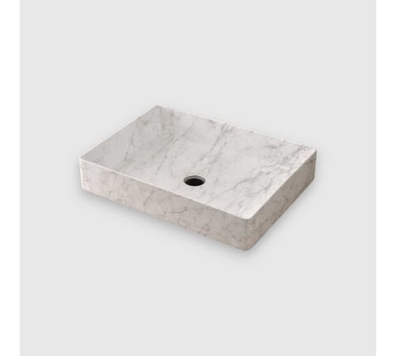 Раковина накладная Nofer прямоугольная 470x360x110 мм QTRO47 мрамор белый 23583