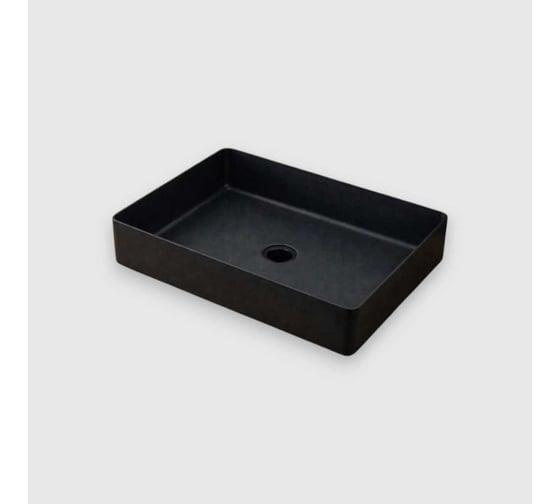 Раковина накладная Nofer прямоугольная 470x360x110 мм QTRO47 матовый черный 23582