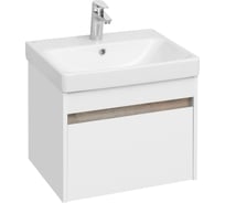 Тумба AQUATON Марти 55 с раковиной Адриана 55, цвет белый/дуб эндгрейн 1A2632V0MY010