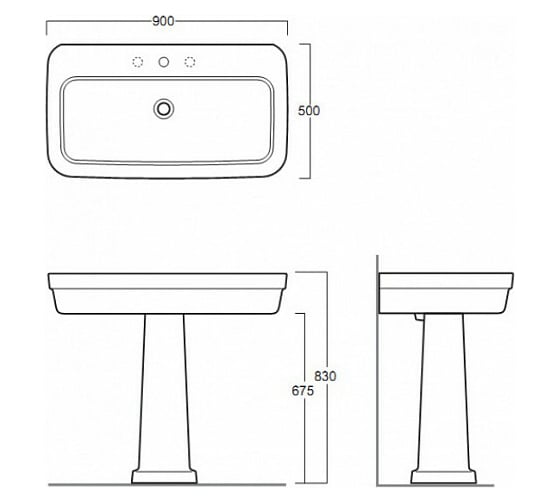 Подвесная раковина SIMAS EVOLUTION 90x50x15.5, 1 отверстие для смесителя, белый EVO 12 bia