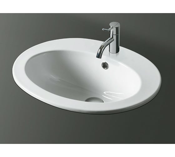 Встраиваемая раковина SIMAS DESMO 53.5x45x21.5, 1 отверстие для смесителя, белый S 52 bia