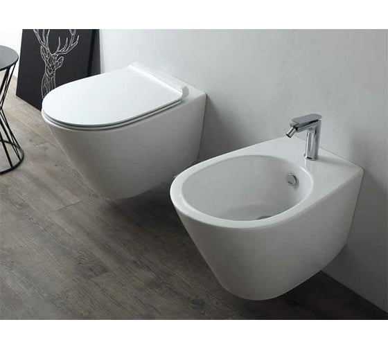 Подвесной унитаз SIMAS GAMBASSI Rimless 56.5x37.5x34, белый GA 18 bia