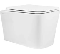 Безободковый подвесной унитаз CHARUS ALVA TORNADO (горизонтальный выпуск в стену, легкосъемное сиденье с микролифтом, тип смыва: Торнадо, материал: Санфарфор) CR.514.WT3.01
