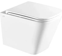 Безободковый подвесной унитаз CHARUS ALVA TORNADO (горизонтальный выпуск в стену, легкосъемное сиденье с микролифтом, тип смыва: Торнадо, материал: Санфарфор) CR.512.WT3.01