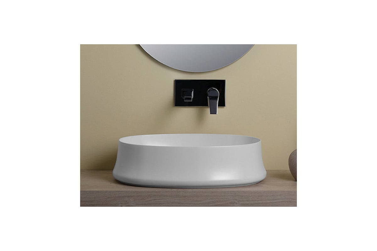 Накладная раковина SIMAS SHARP овальная, без отверстий под смеситель ...