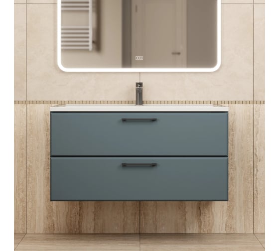 Тумба с раковиной для ванной Uperwood Foster New_100 см, подвесная, серый графит KFosterNEW100g