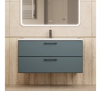 Тумба с раковиной для ванной Uperwood Foster New_90 см, подвесная, серый графит KFosterNEW90g