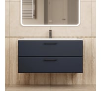 Тумба с раковиной для ванной Uperwood Foster New_100 см, подвесная, черная KFosterNEW100b