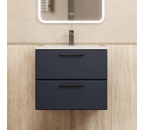 Тумба с раковиной для ванной Uperwood Foster New_70 см, подвесная, черная KFosterNEW70b