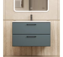 Тумба с раковиной для ванной Uperwood Foster New_80 см, подвесная, серый графит KFosterNEW80g