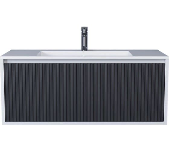 Тумба с раковиной для ванной Uperwood Next Premium_подвесная, 100 см, белая/графит, 1 ящик 3930205170