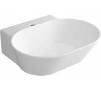 Раковина SIMAS WAVE накладная или подвесная, овальная, 1 отверстие под смеситель, 48x43x16.5, белый WA 06