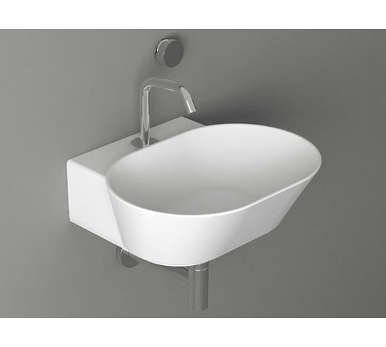 Раковина SIMAS WAVE накладная или подвесная, овальная, 1 отверстие под смеситель, 48x43x16.5, белый WA 06