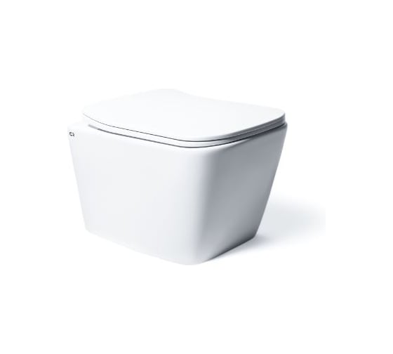 Безободковый подвесной унитаз CHARUS ALVA RIMLESS с горизонтальным выпуском в стену c легкосъемным сиденьем с функцией микролифт в комплекте Тип смыва: Каскадный Размер: 510*345*340mm Материал: Санфарфор EWC700-114W