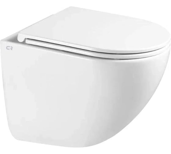 Безободковый подвесной унитаз CHARUS ESTELLA TORNADO с горизонтальным выпуском в стену c легкосъемным сиденьем с функцией микролифт в комплекте Тип смыва: Торнадо Размер : 520х360х400мм Материал: Санфарфор CR.522.WT3.01