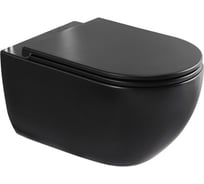 Безободковый подвесной унитаз CHARUS SKANDENBORG RIMLESS (горизонтальный выпуск в стену, легкосъемное сиденье с микролифтом, тип смыва: Каскадный, материал: Санфарфор) EWC700-125B