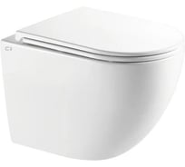 Безободковый подвесной унитаз CHARUS ESTELLA TORNADO (горизонтальный выпуск в стену, легкосъемное сиденье с микролифтом, тип смыва: Торнадо, материал: Санфарфор) CR.521.WT3.01