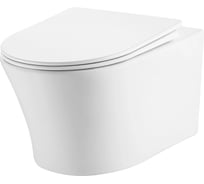 Унитаз подвесной DQ тонкий ободок торнадо Bonn 522х365х340 мм, сиденье микролифт, белый D DT1706516