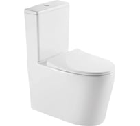 Унитаз-компакт безободковый DQ торнадо Grimm, 700х390х880мм, сиденье микролифт, белый DT1387516