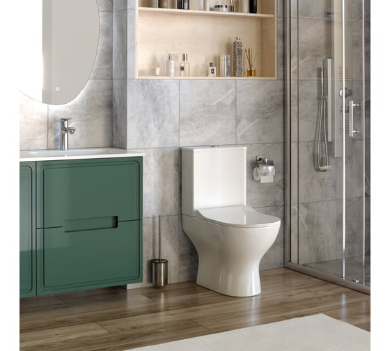 Напольный безободковый унитаз Taliente Arte Vortex 3, белый, с бачком и крышкой микролифт быстросъемный механизм AR33043