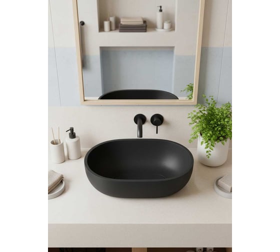 Раковина для ванной накладная Uperwood Arizona_овальная, графит 2091020328