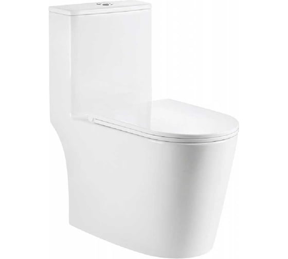 Унитаз-моноблок безободковый WAVE ВЕГА/VEGA Торнадо1.0,гор,ниж,2-кн.арм,сид.дюро,м/л,быстр 558305