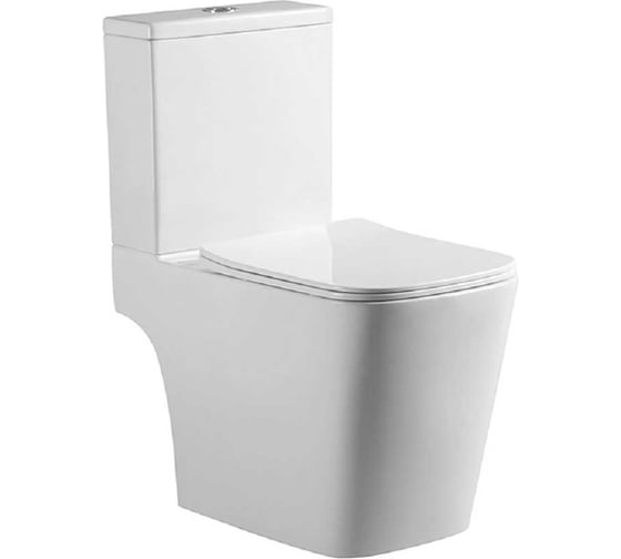 Унитаз-компакт безободковый WAVE СОПРАНО/SOPRANO,гор,ниж,2-кн.арм,сид.дюро,м/л,быстр 558306