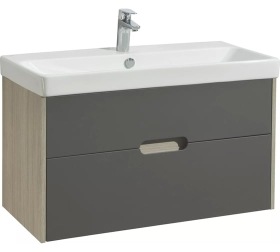 Тумба AQUATON Оливия 90 с раковиной Адриана 90, цвет Дуб Ойстер 1A2544V0OLUG0