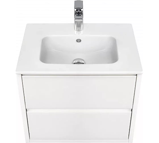 Тумба AQUATON Римини 60 с раковиной VICTORIA-N 60, цвет белый глянец 1A2266V0RN010