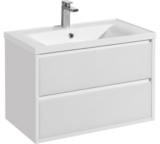 Тумба AQUATON Римини 80 с раковиной VICTORIA-N 80, цвет белый глянец 1A2267V0RN010