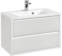 Тумба AQUATON Римини 80 NEW с раковиной Премьер М 80, цвет белый глянец 1A2267V3RN010