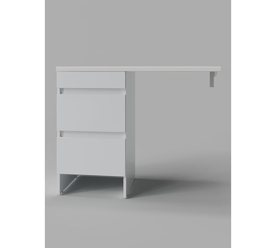 Тумба напольная с левой раковиной под стиральную машину Клин Agger 110 см, белый, CLE1100ANWH-SL