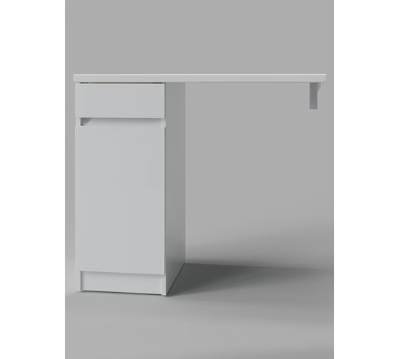 Тумба напольная с левой раковиной под стиральную машину Клин Agger 100 см, белый, CLE1000ANWH-K-SL