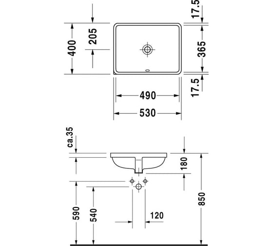 Встраиваемая раковина DURAVIT Starck 3 0305490000
