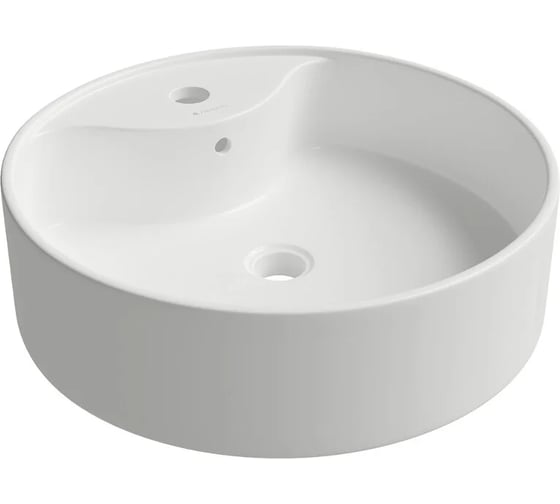 Раковина накладная круглая с отверстием под смеситель AQUEDUTO ESPIRAL D460 белый глянцевый ESP0610